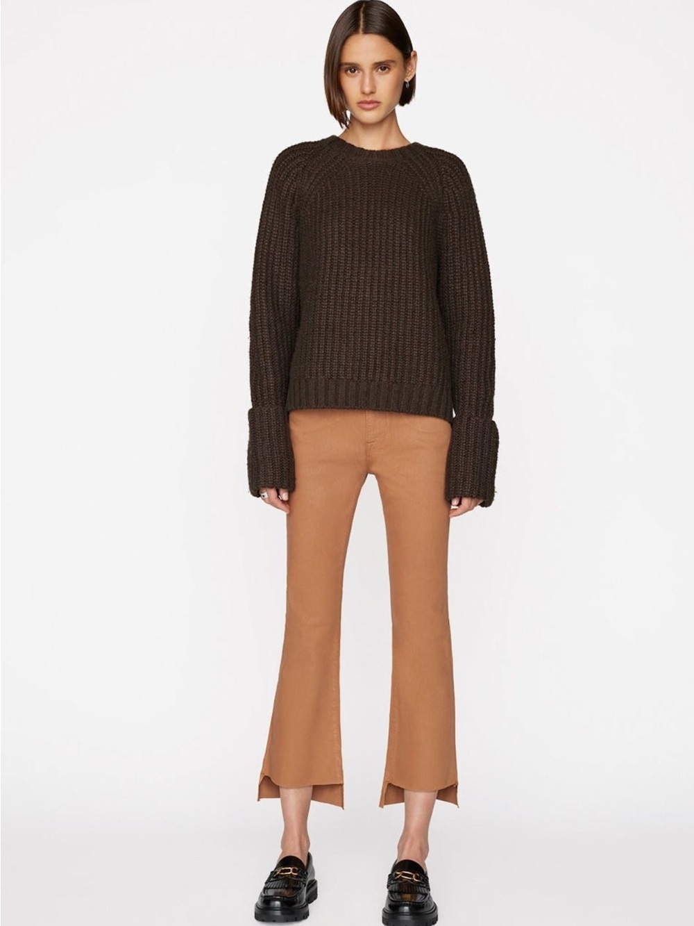 FRAME Le Crop Mini Boot Jeans in Caramel size 25